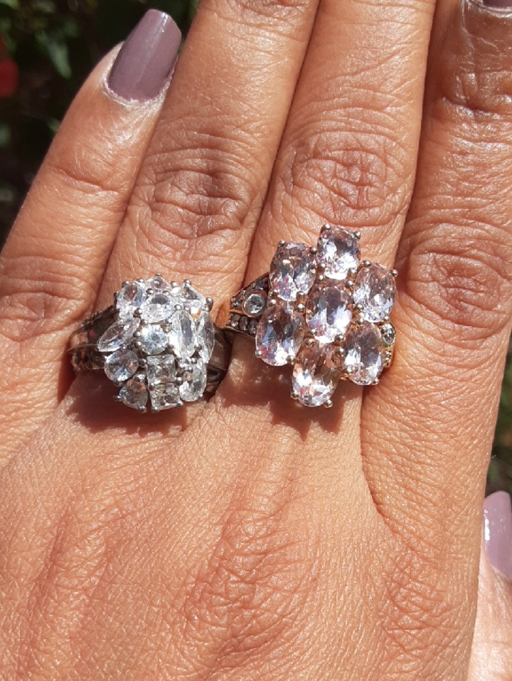 925 Genuine Morganite ring, Yellow Gold over Sterling Silver.